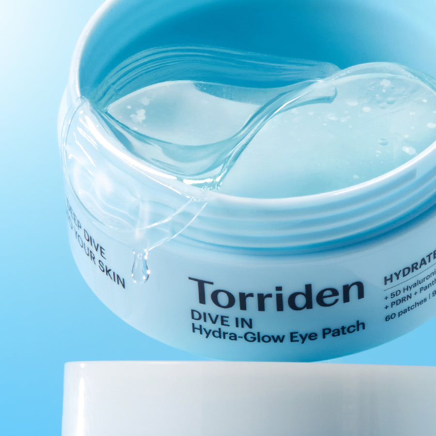 TORRIDEN Dive In Hydra-Glow Eye Patch 60patch - open jar showing hydrogel eye patches