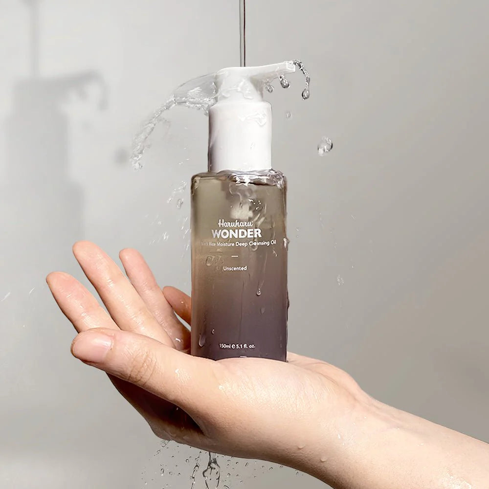 Haruharu Huile nettoyante en profondeur hydratante au riz noir 150 ml