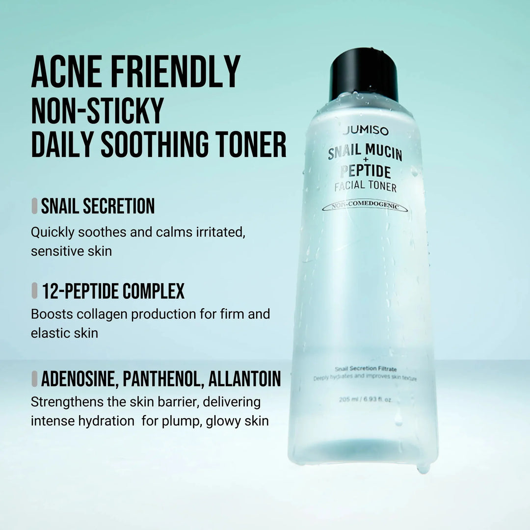 JUMISO Snail Mucin + Peptide Hydrating Facial Toner (205ml) JUMISO