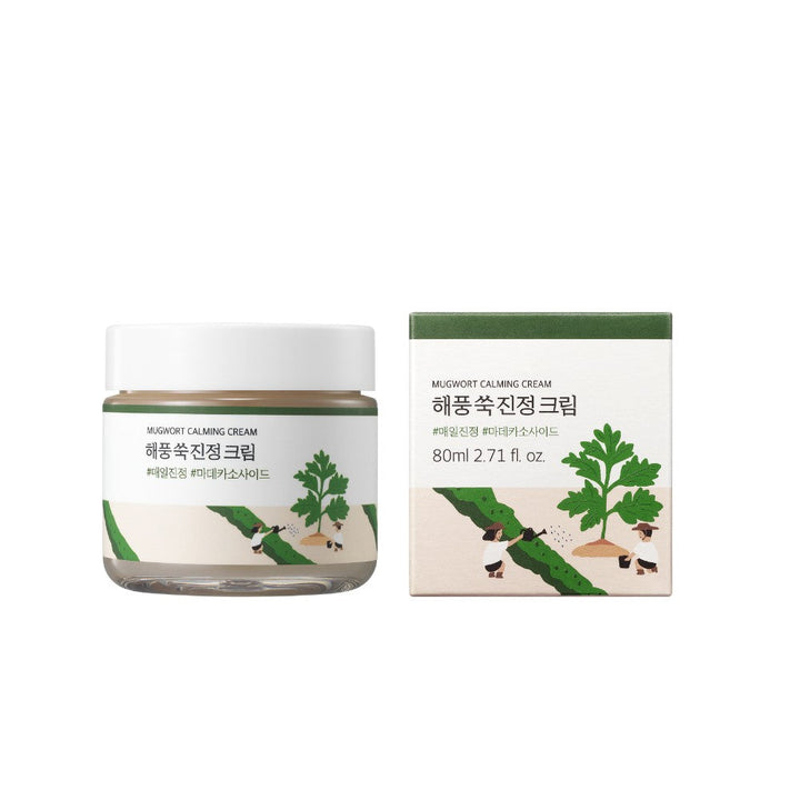 Round Lab Mugwort Calming Cream 80ml on white background