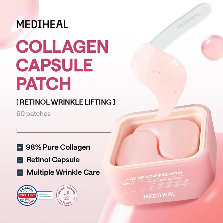 MEDIHEAL Collagen Capsule Patch Retinol Wrinkle Lifting - product infographic