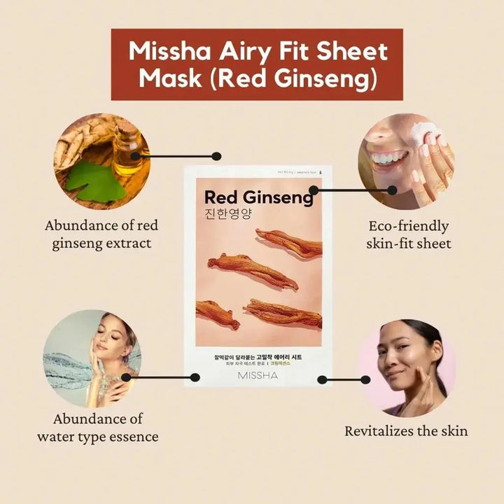 MISSHA Airy Fit Sheet Mask [Red Ginseng] MISSHA