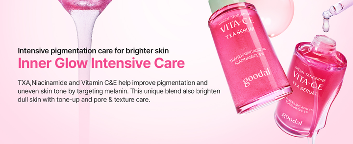 GOODAL Vita C E TXA Serum pink glow texture
